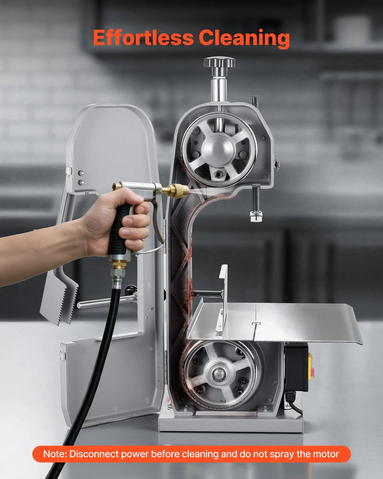 VEVOR 650W Commercial Electric Meat Bandsaw Stainless Steel Bone Sawing Machine