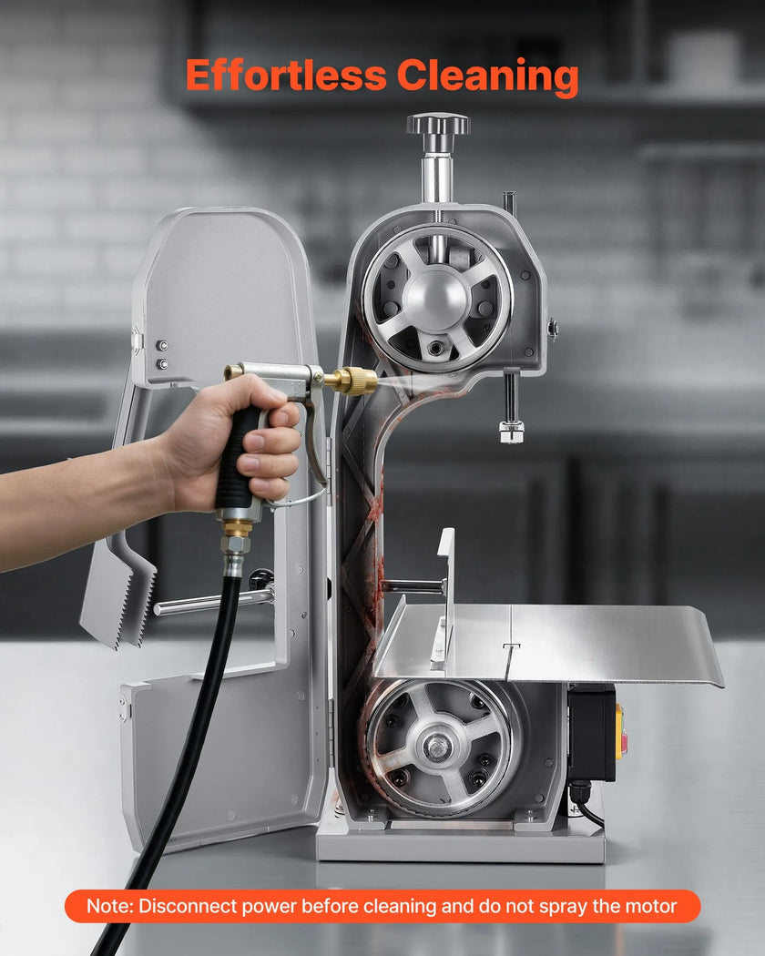 VEVOR 650W Commercial Electric Meat Bandsaw Stainless Steel Bone Sawing Machine