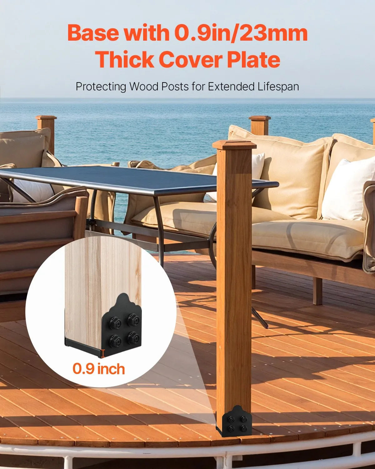 VEVOR 2 Pcs 8x8 Post Base Bracket Wood Fence Post Anchor Inner Size 7.9x7.5 in