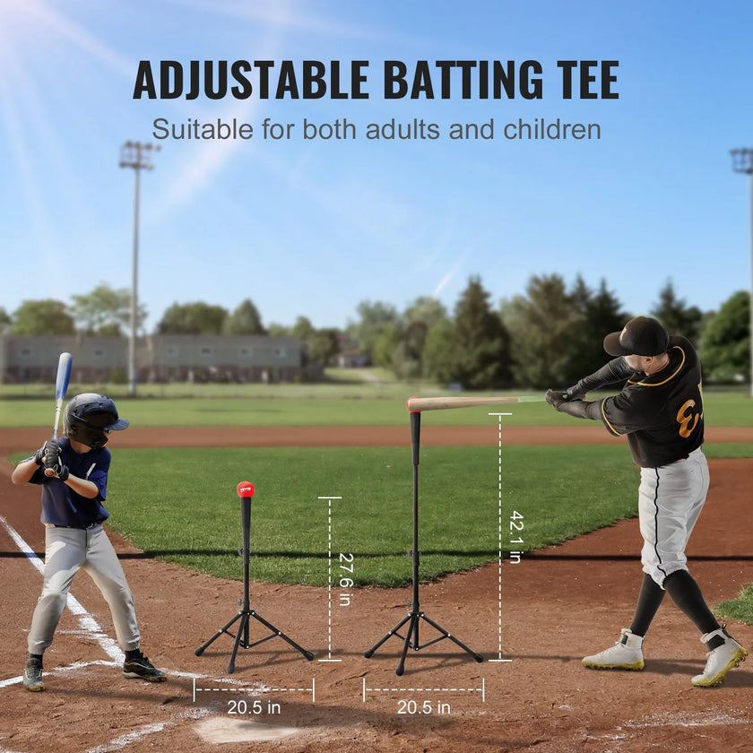 VEVOR 5x5 ft Baseball Softball Practice Net, Portable Baseball Training Net for Hitting Batting Catching Pitching, Backstop Baseball Equipment with Bow Frame, Carry Bag, Strike Zone, Ball, Batting Tee