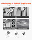 VEVOR 62 Inch Dog Grooming Bath Tub Stainless Steel w Ramp Water Filter