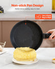 VEVOR 17 Piece Pots and Pans Set Granite Nonstick Kitchen Cookware Black