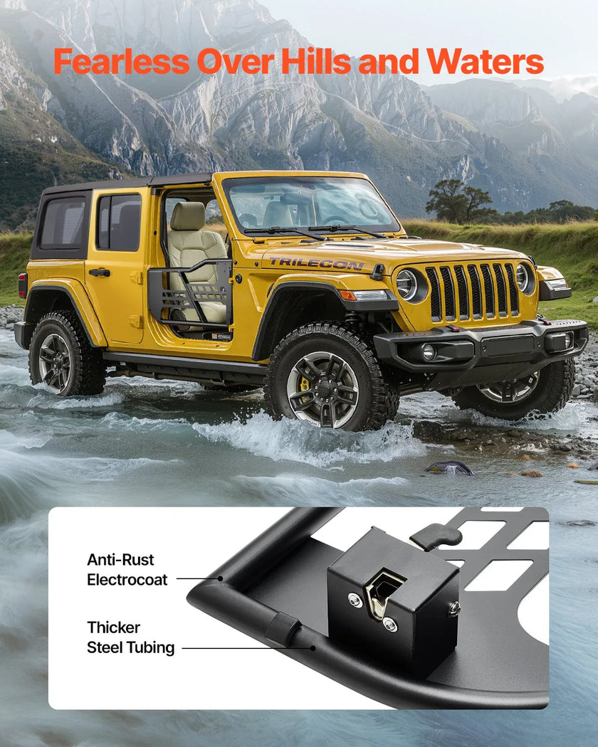 VEVOR 2-Door Jeep Tube Doors Jeep Tubular Door for 2007-2018 Jeep Wrangler JK