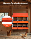 VEVOR 6-Compartment Chicken Nest Box Mental Box with Inclined Nesting Boxes