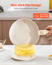 VEVOR 17 Piece Pots and Pans Set Granite Nonstick Kitchen Cookware White