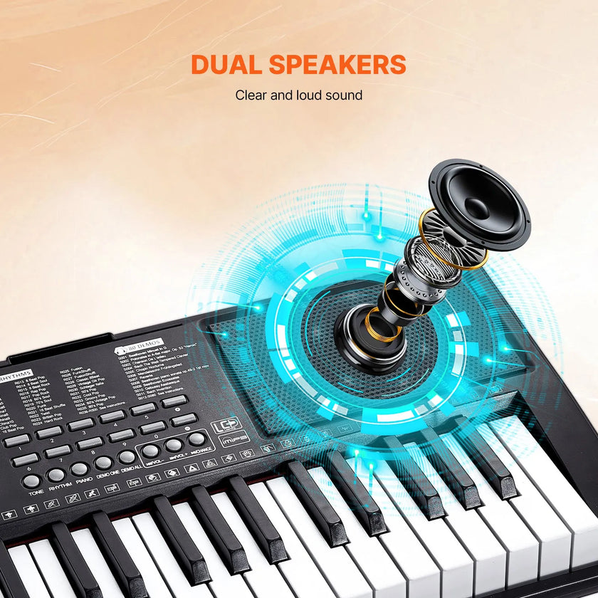 VEVOR 61 Key Digital Keyboard Piano Electric Portable with Adjustable Stand