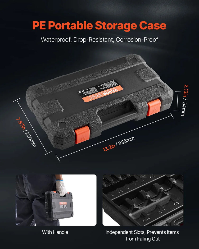 Hex Bit Socket Set 32-Piece S2 Alloy Steel Cr-V Steel Standard SAE and Metric