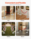 VEVOR 6 Pcs Silver Stanchion Post 3 Red Velvet Ropes Sand Injection Hollow Base
