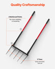 VEVOR 5 Tines Broad Fork Garden Tool U-Shaped Pitch Fork for Gardening Spading
