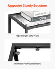 VEVOR 3-Tier Glass Console Table Rectangle Sofa Side Table with Anti-Tip Black