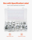 VEVOR 72 PCS ORFS O-Ring Plug and Cap Hydraulic Sealing Fittings Kit Sizes 4-16