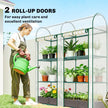 3 Tier Mini Greenhouse, Portable Greenhouse with 2 Roll-up Doors, 56.3
