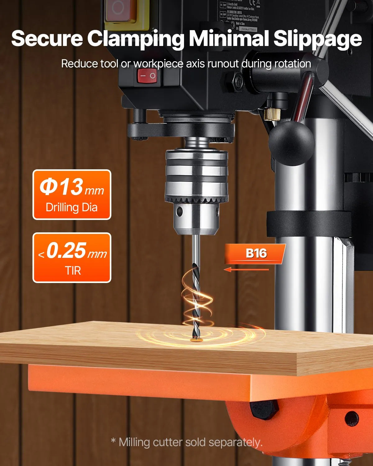 VEVOR 10in Benchtop Drill Press Tabletop Drilling Machine 610-2800RPM Adjustable