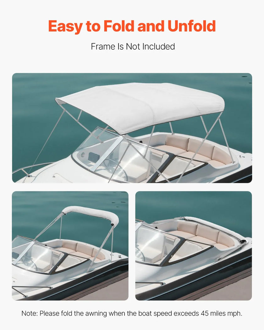 VEVOR 4 Bow Boat Bimini Tops 96