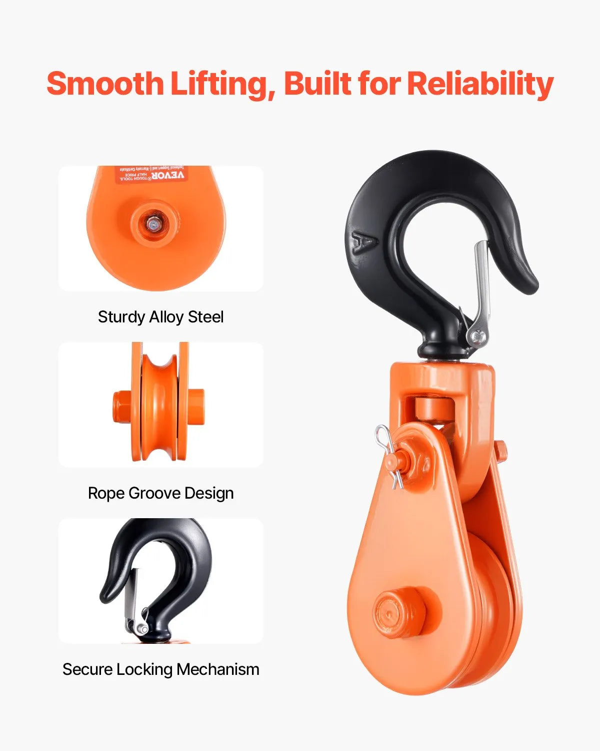 VEVOR 2 Ton Snatch Block with Swivel Hook 3