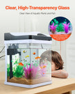 VEVOR 2 Gallon Fish Tank Aquarium LED Square Clear Glass 7 Color Self Cleaning