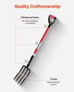 VEVOR 4 Tines Garden Fork Fiberglass Handle 45 in Spading Pitchfork Heavy Duty