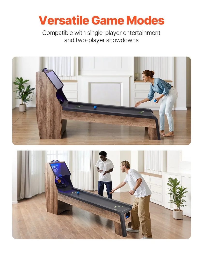 VEVOR 9 ft Roll & Score Arcade Game Table Electronic Scorer Game Room 4 Balls