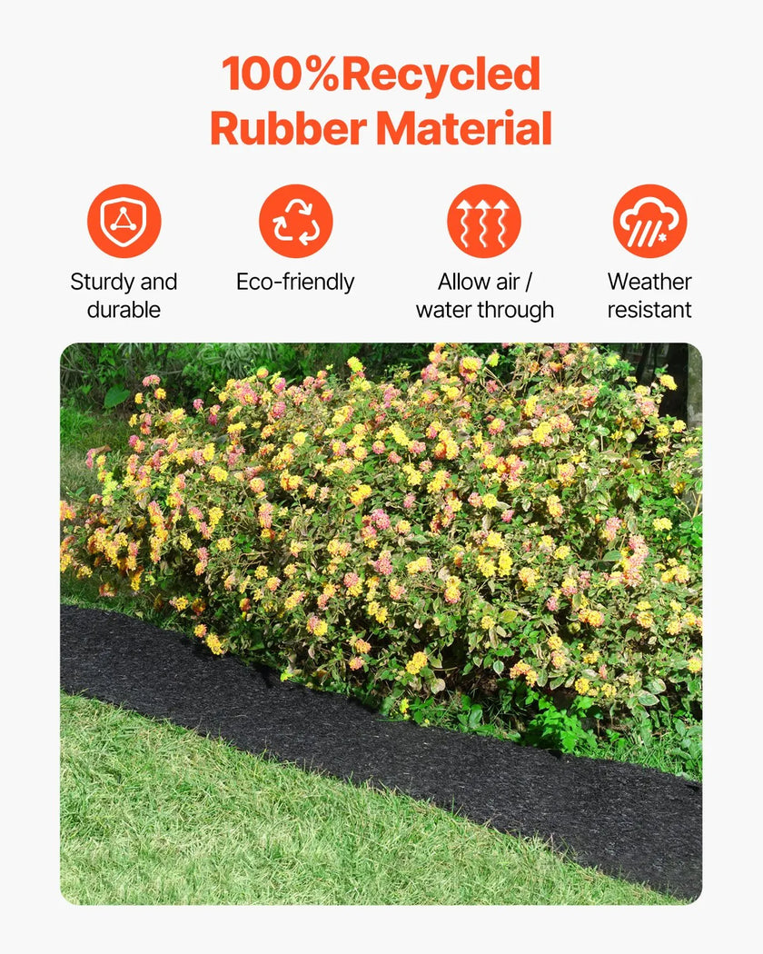 VEVOR 2 Rolls Rubber Mulch Roll for Landscaping 96 x 22in Rubber Mulch Mat