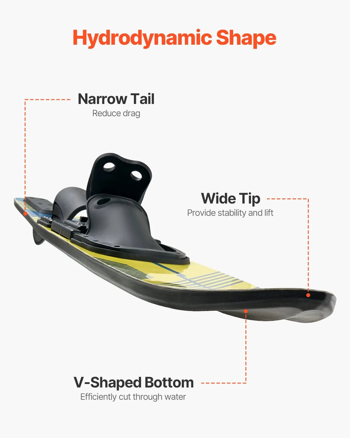 VEVOR 67-inch Water Skis Combo Adults Water Skis with X-9 Adjustable Bindings