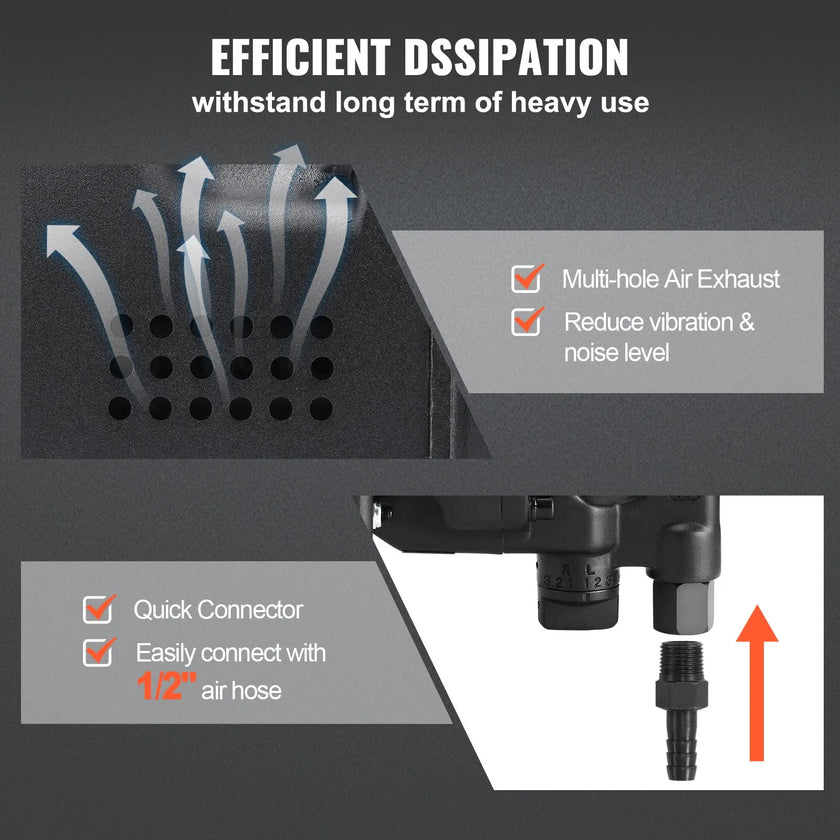 VEVOR 1 Inch Air Impact Wrench, Up to 2730 ft-lbs Reverse Torque Output 1