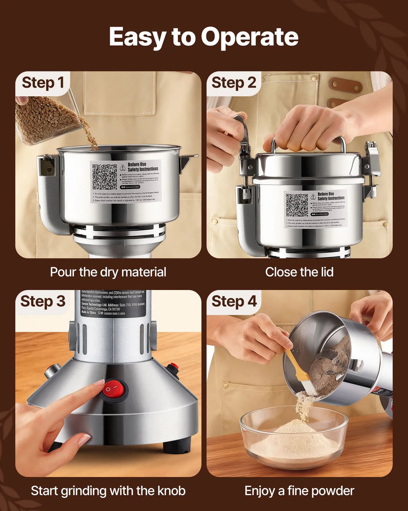 VEVOR 150g Commercial Spice Grinder Electric Grain Mill Grinder High Speed