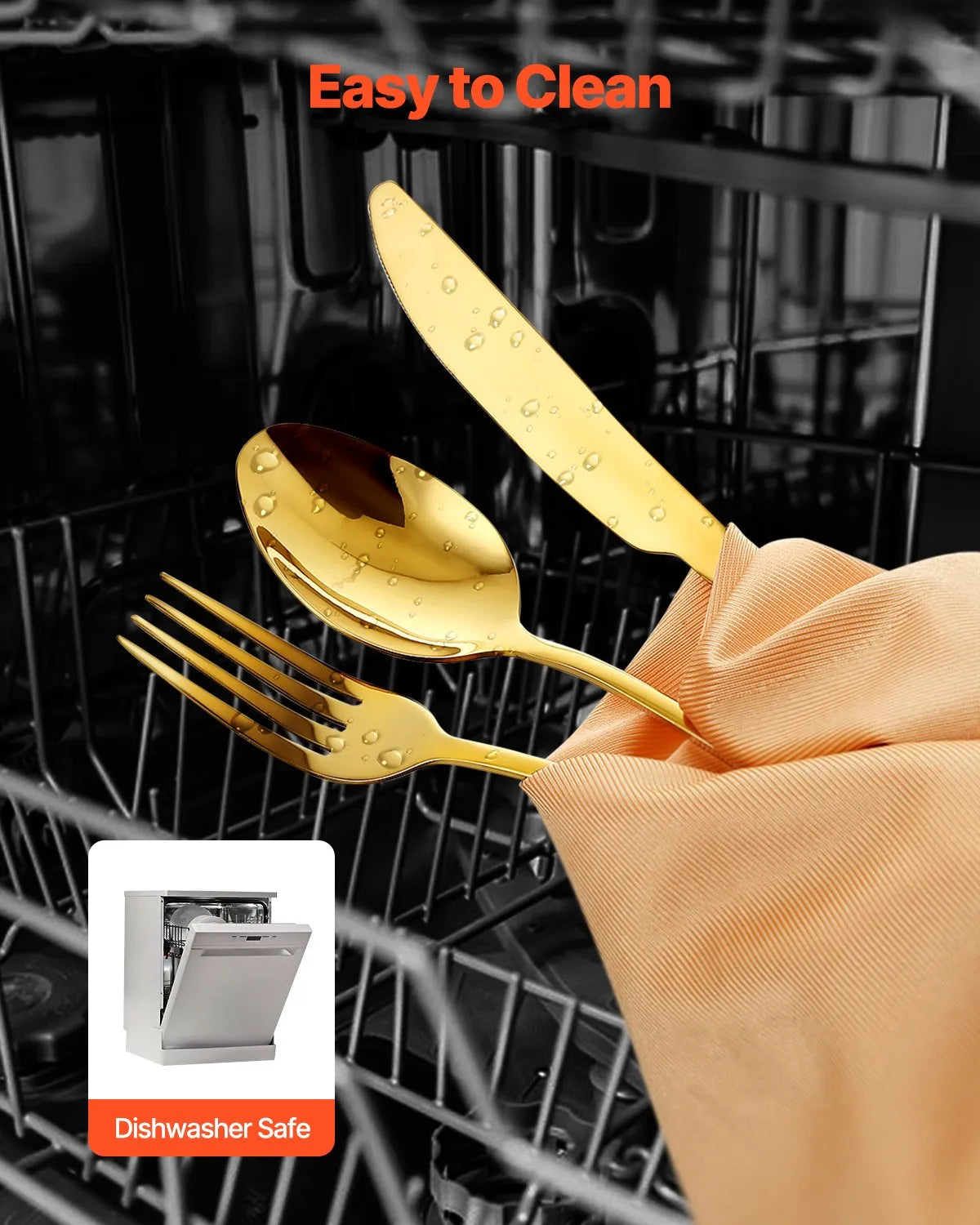 VEVOR 100-Piece Silverware Set Stainless Steel Cutlery Flatware Utensils for 20
