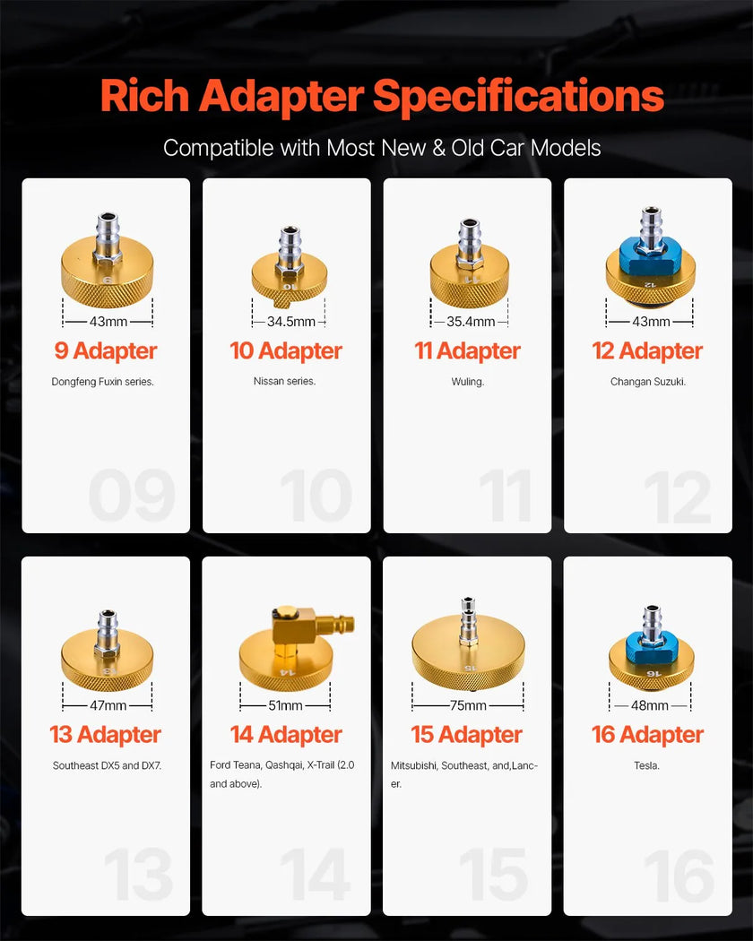 VEVOR 17 Pcs Brake Master Bleeder Kit Brake Bleeder Adapter Set for Most Vehicles