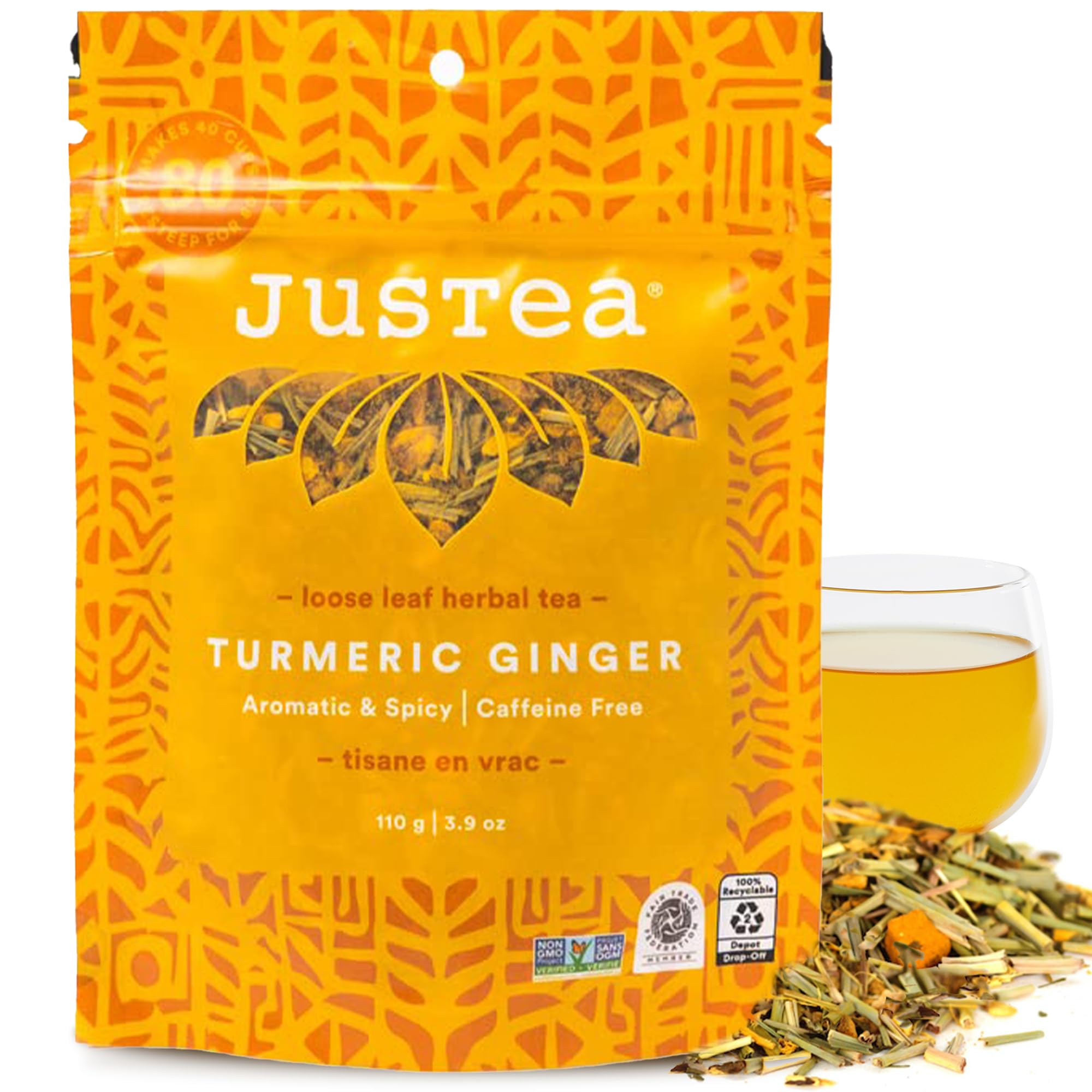 JusTea - Turmeric Ginger - Loose Leaf Herbal (110g)