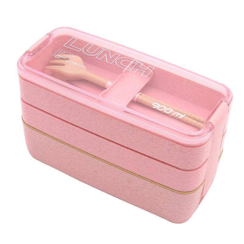 Insulated Bento Lunch Box Three-Layer Wheat Stalk Container