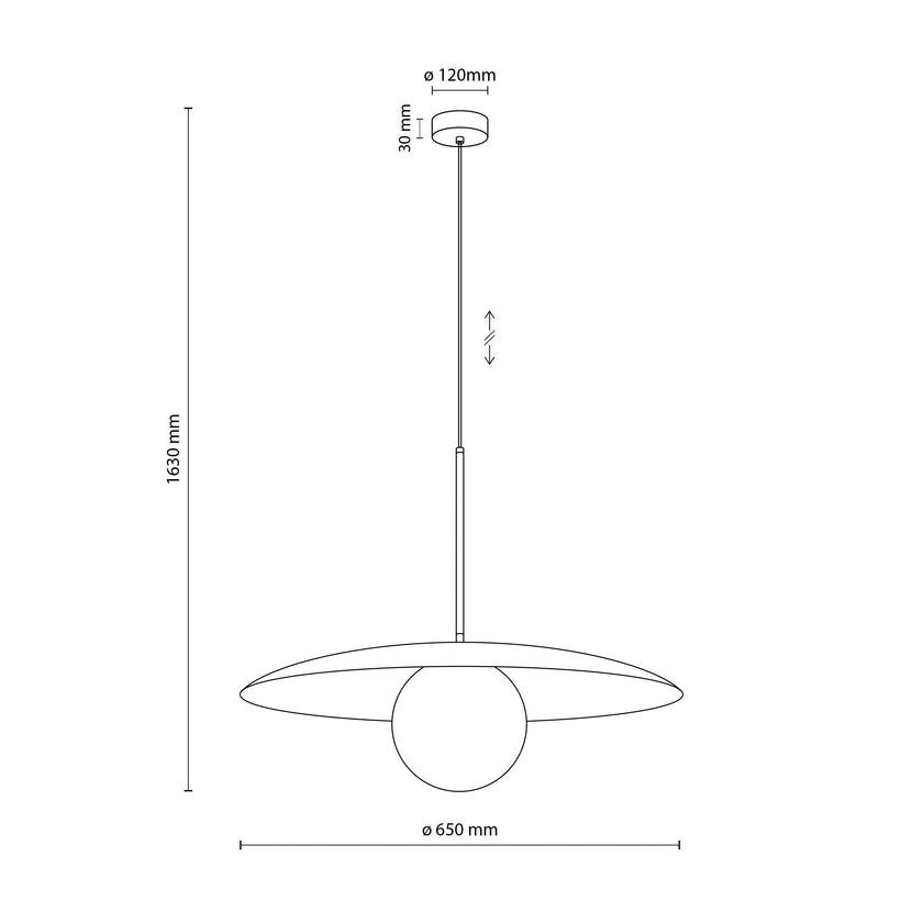SLATE Mid-Century Modern Wide Dome Pendant Light for Kitchen Island & Dining Table