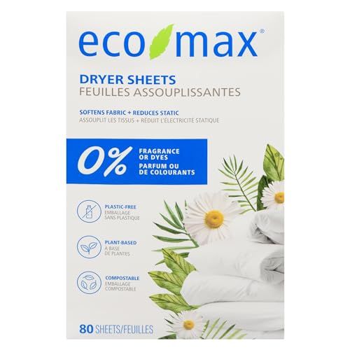 Eco-Max - Dryer Sheets Fragrance Free (80ct)