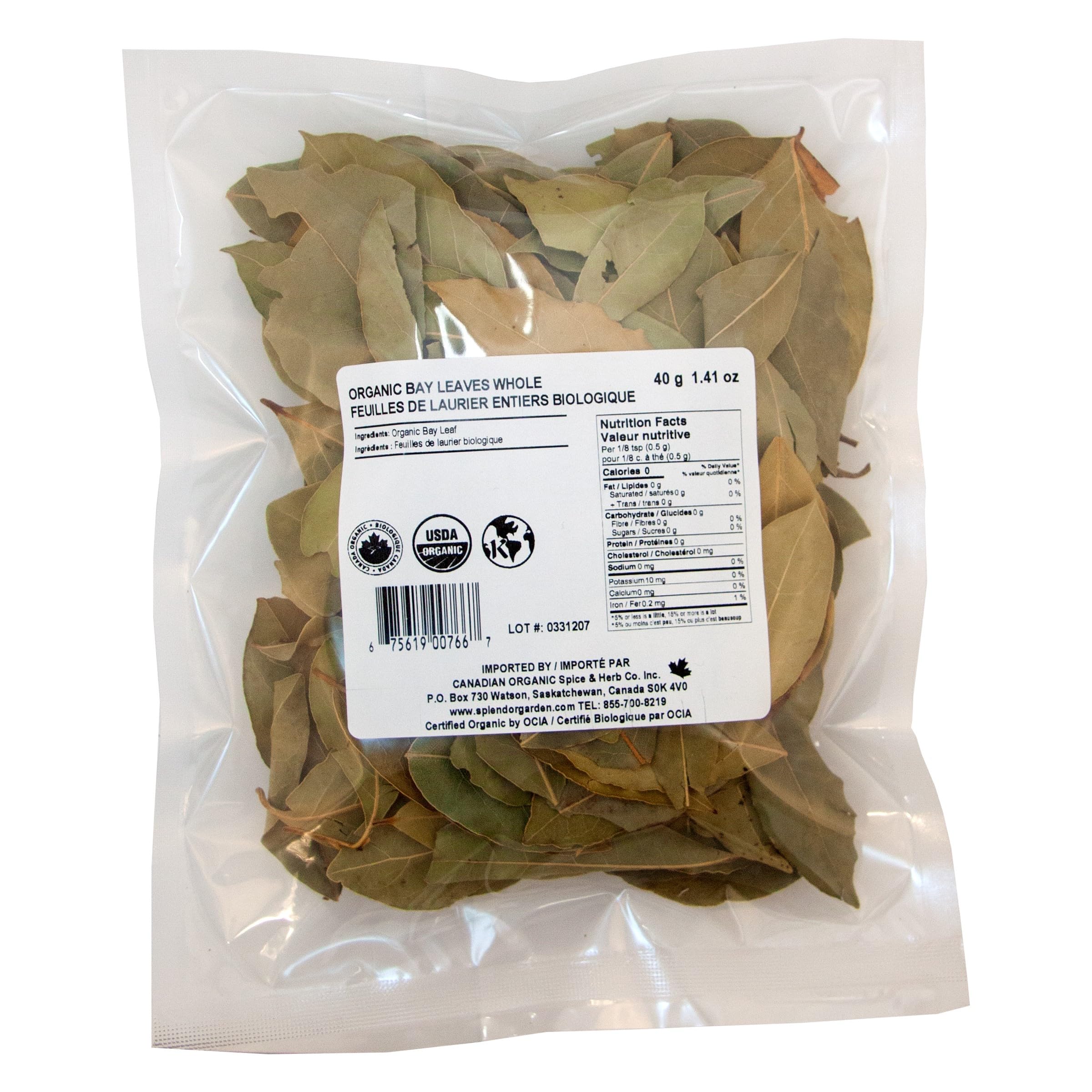 Splendor Garden - Organic Bay Leaves Whole (5g)