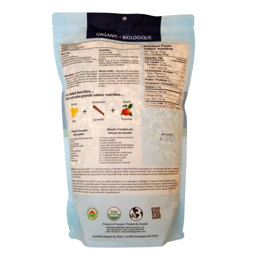 Splendor Garden - Organic Thick Rolled Oats (908g)