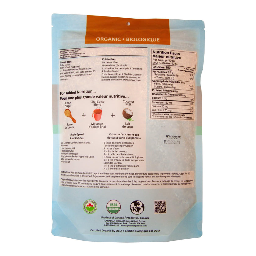 Splendor Garden - Organic Steel Cut Oats (700g)