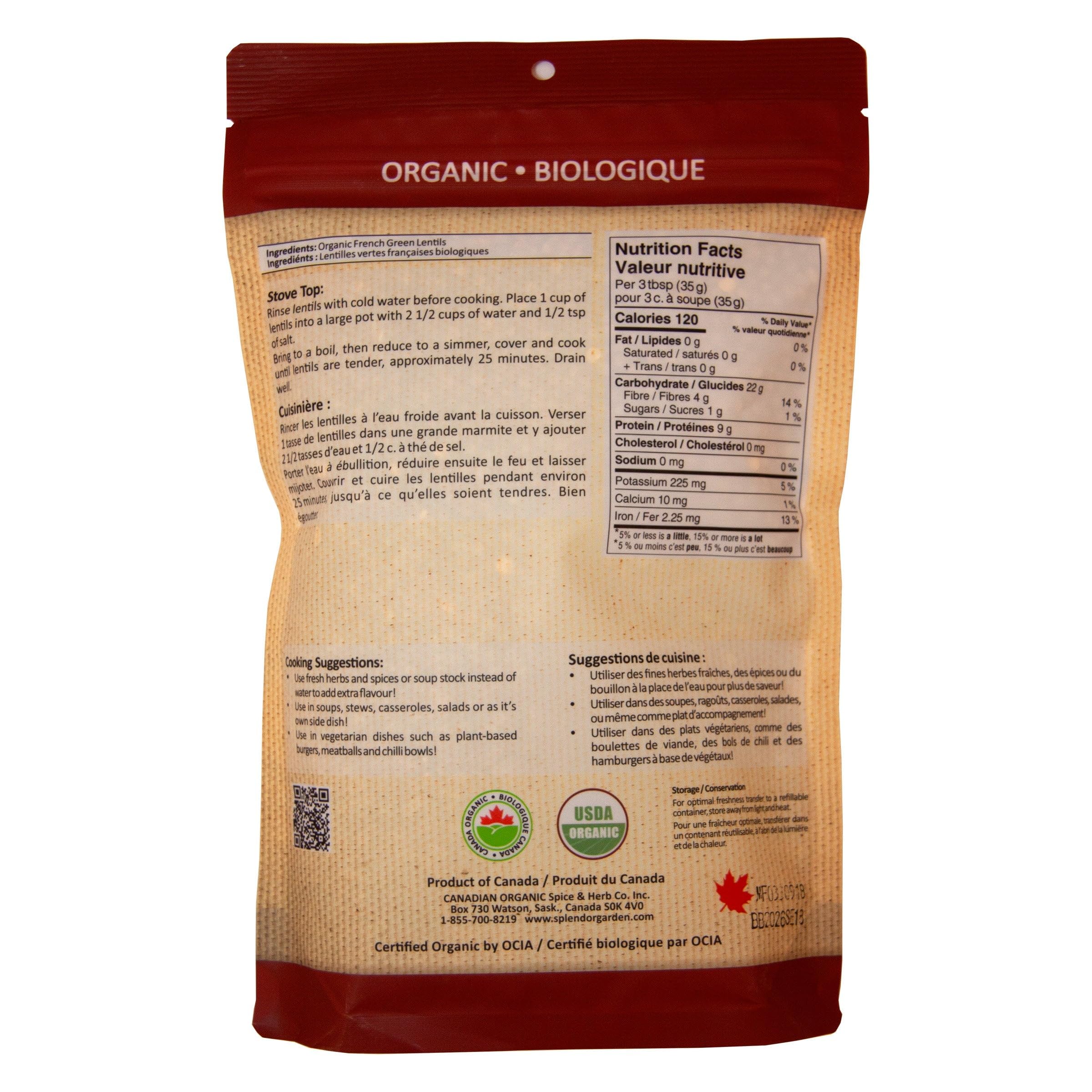 Splendor Garden - Organic French Green Lentils (600g)