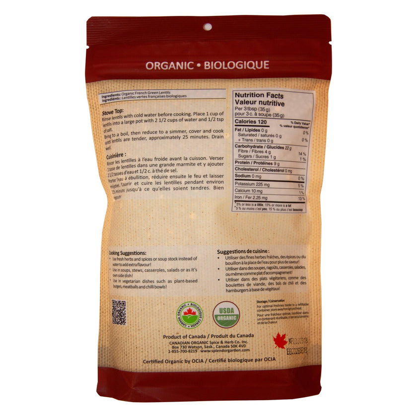 Splendor Garden - Organic French Green Lentils (600g)