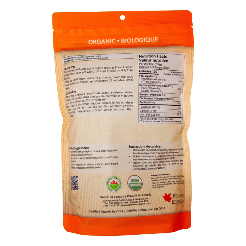 Splendor Garden - Organic Beluga Black Lentils (600g)