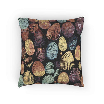 Abstract Pebble Tapestry Woven Pillow | Multicolor Stone Pattern Throw Cushion