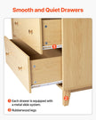 VEVOR 6 Drawer Dresser Wooden Chest of Drawers with Sliding with Anti-tip Device