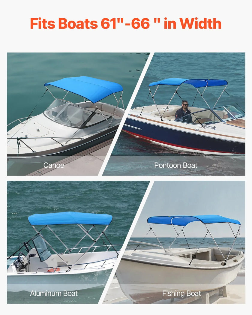VEVOR 3 Bow Boat Bimini Tops 6'Lx(61