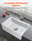 VEVOR 32.5 in Farmhouse Sink Undermount Kitchen Single Bowl Basin Fireclay White