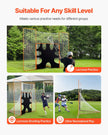VEVOR 12x9 ft 3-IN-1 Lacrosse Goal Net with Backstop Target Rebounder Equipment