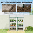 3 Tier Mini Greenhouse, Portable Greenhouse with 2 Roll-up Doors, 56.3