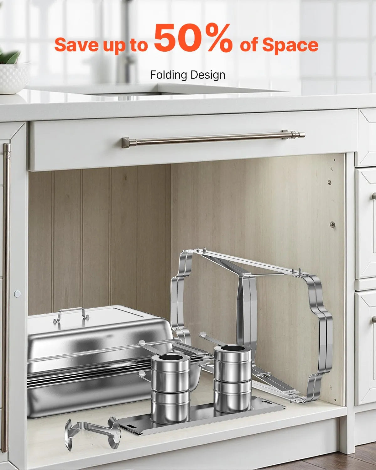 VEVOR 8 Qt 2 Pack Rectangle Chafing Dish Buffet Set Fullsize Pan Stainless Steel