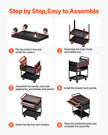 VEVOR 5-Tier Tool Cart on Wheels 400 lb Rolling Work Cart with Drawer & Pegboard