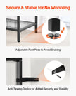 VEVOR 3-Tier Glass Console Table Rectangle Sofa Side Table with Anti-Tip Black