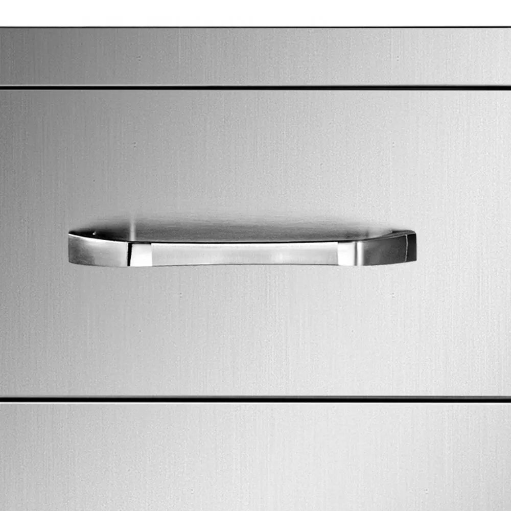 VEVOR Outdoor Kitchen Drawers 18W x 20.6H x 12.7D Inch, Flush Mount Double BBQ Drawers Stainless Steel with Handle, BBQ Island Drawers for Outdoor Kitchens or Patio Grill Station