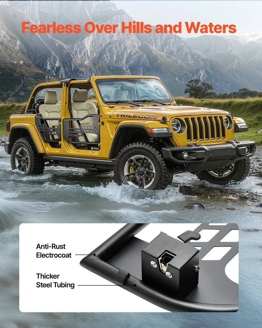 VEVOR 4-Door Jeep Tube Doors Jeep Tubular Door for 2007-2018 Jeep Wrangler JK