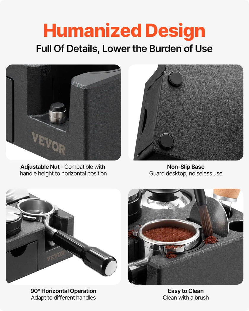 VEVOR ABS Espresso Tamping Station 51-58 mm Station with Detachable Slot